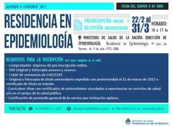 RESIDENCIA DE EPIDEMIOLOGÍA DEL MINISTERIO DE SALUD DE LA NACIÓN