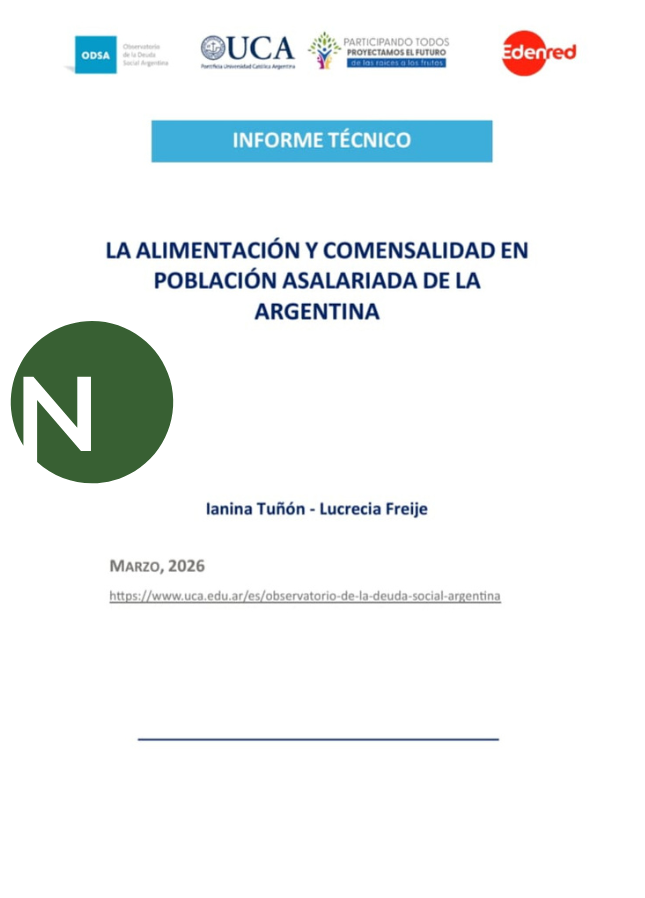 Informe: LA ALIMENTACIÓN Y COMENSALIDAD EN POBLACIÓN ASALARIADA DE LA ARGENTINA